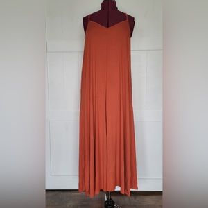 Shein Spaghetti Strap Burnt Orange Soft Light Weight Jersey-feel Maxi Dress XXL